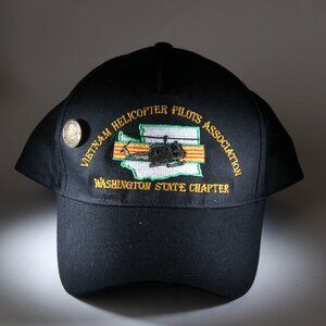 Vietnam Helicopter Pilots Association Hat Mens OS Black w/ Veteran Pin